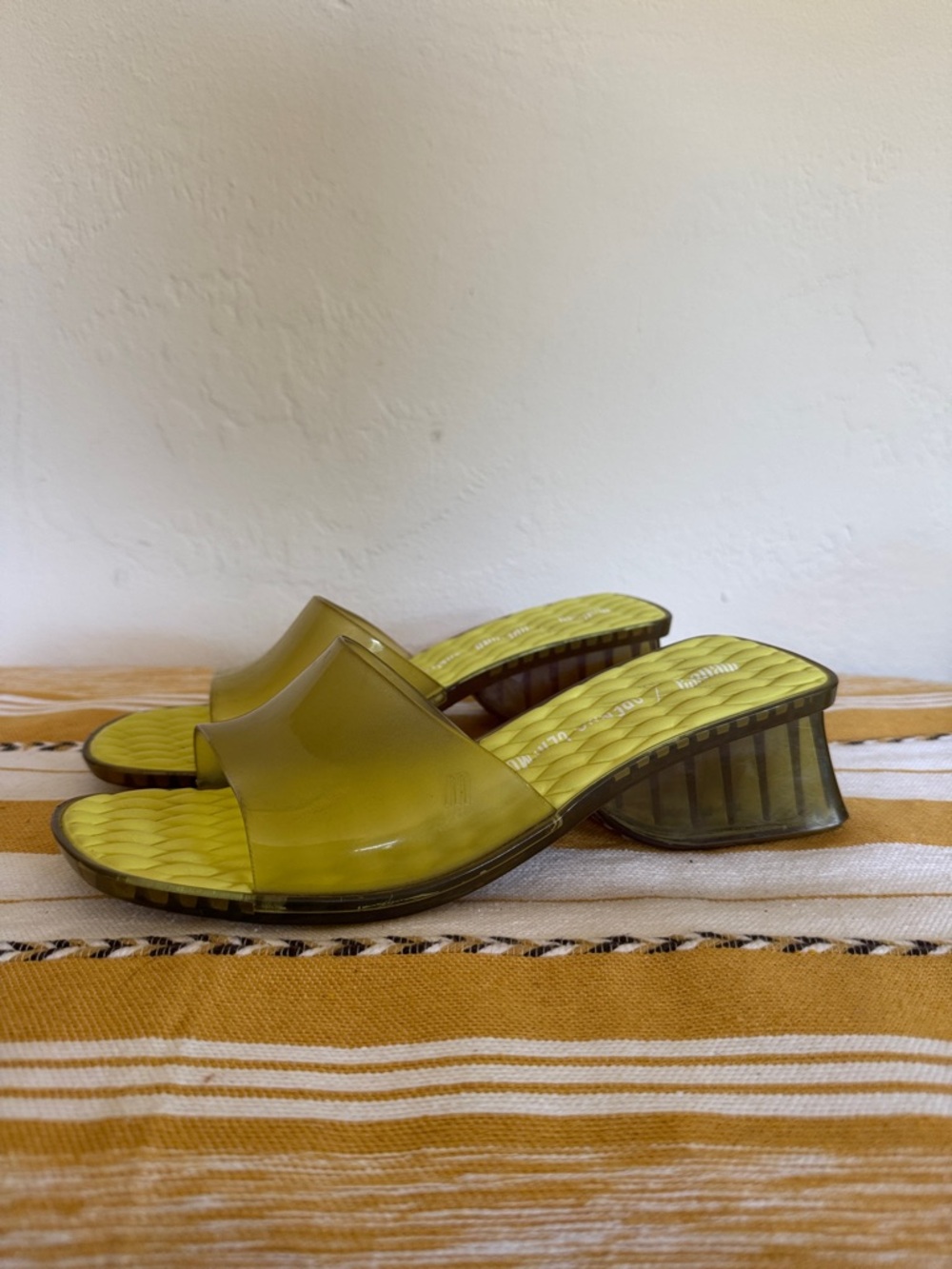 Opening Ceremony Yellow Transparent Slide Mules